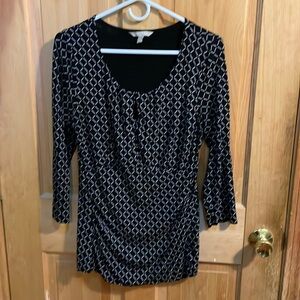 Banana republic, black, and gray pattern top